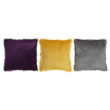 Párna bojtos poliészter 45x10x45 cm színes 3 féle