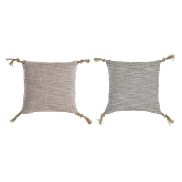 Párna bojtos poliészter 45x10x45 cm szürke, bézs 2 féle