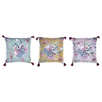 Párna bojtos poliészter 45x15x45 cm színes 3 féle