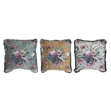Párna bojtos poliészter 45x15x45 cm színes 3 féle