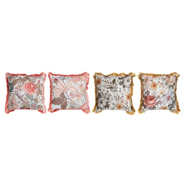 Párna bojtos poliészter 45x15x45 cm színes 4 féle