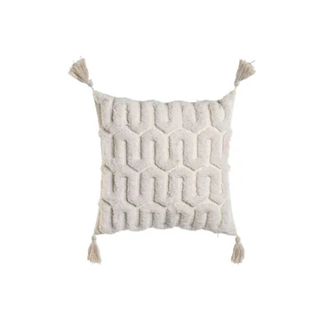 Párna bojtos poliészter, pamut 45x15x45 cm natúr