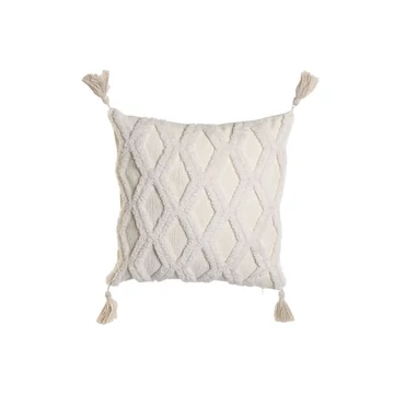 Párna bojtos poliészter, pamut 45x15x45 cm natúr