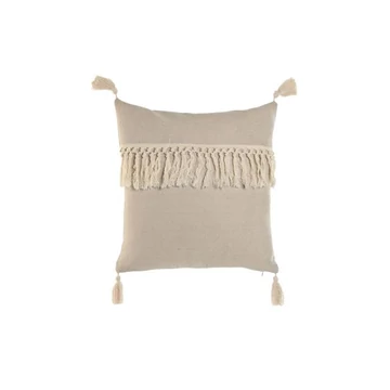 Párna bojtos újrahasznosított pamut 45x15x45 cm bézs