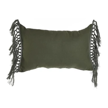 Párna bojtos újrahasznosított pamut 50x15x30 cm zöld