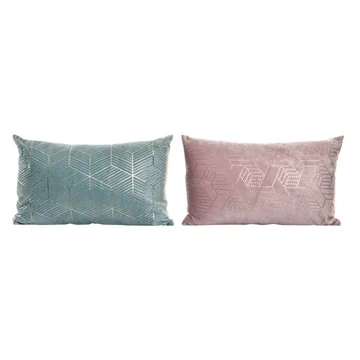 Párna geometrikus poliészter 50x10x30 cm pink, zöld 2 féle