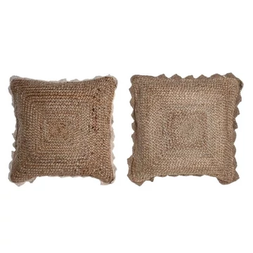 Párna makramé juta, pamut 45x15x45 cm barna 2 féle