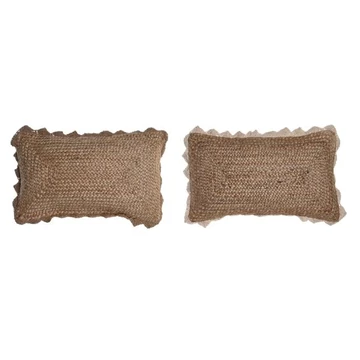 Párna makramé juta, pamut 50x15x30 cm barna 2 féle