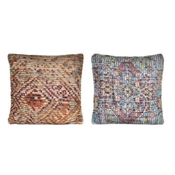 Párna pamut, juta 60x10x60 cm színes 2 féle