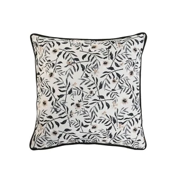 Párna poliészter, pamut 45x15x45 cm fehér, fekete