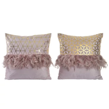 Párna poliészter, pamut 45x15x45 cm pink, arany 2 féle
