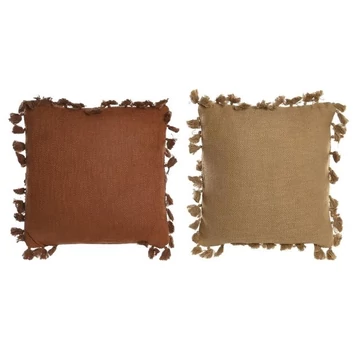 Párna pompom pamut 45x15x45 cm mustársárga, terrakotta 2 féle