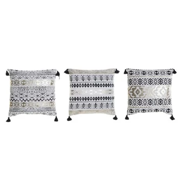 Párna pompom poliészter, vászon 45x10x45 cm színes 3 féle