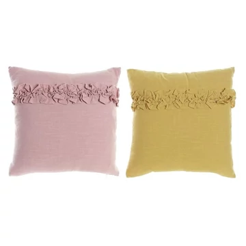 Párna vászon, műselyem 45x10x45 cm pink, sárga 2 féle
