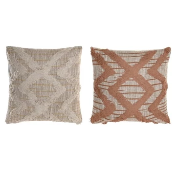 Párna zigzag pamut 45x15x45 cm barna, szürke 2 féle