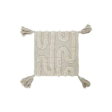 Párnahuzat bojtos pamut 45x3x45 cm bézs