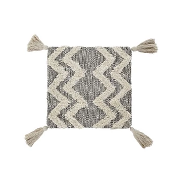 Párnahuzat bojtos pamut 45x3x45 cm szürke, bézs