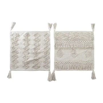 Párnahuzat bojtos pamut 60x3x60 cm bézs 2 féle