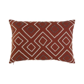 Párnahuzat geometrikus pamut 60x1x40 cm terrakotta