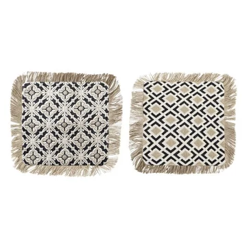 Párnahuzat geometrikus pamut, juta 45x3x45 cm színes 2 féle