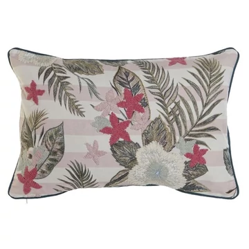 Párnahuzat trópusi pamut 60x1x40 cm zöld, pink