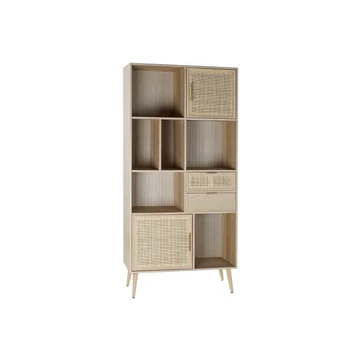 Polc császárfa, mdf 90x37x189 cm natúr
