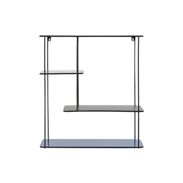 Polc falra fém 50x16x60 cm fekete, sötétkék