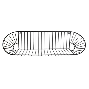 Polc falra fém 60x15x15 cm fekete