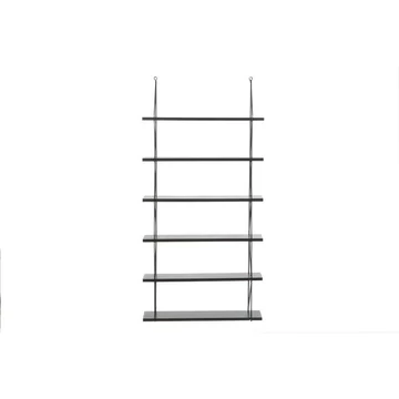 Polc falra fém, fa 60x16x123 cm fekete