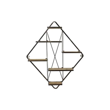 Polc falra fém, mdf 76x15x91,5 cm fekete, natúr