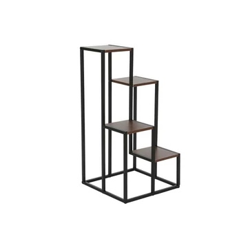 Polc fém, mdf 34x34x68 cm barna