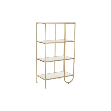 Polc fém, mdf 60x35x111 cm arany, fehér