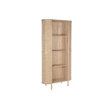 Polc gumifa, rattan 88x36x180 cm natúr
