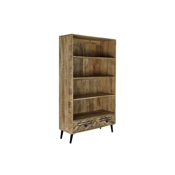 Polc mangófa, fém 100x40x180 cm sötétbarna, fekete