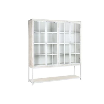 Polc mangófa, fém 170x45x200 cm fehér, fekete
