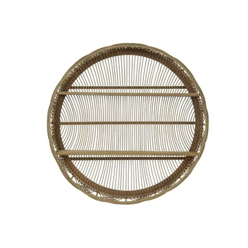 Polc rattan 80x14,5x80 cm natúr