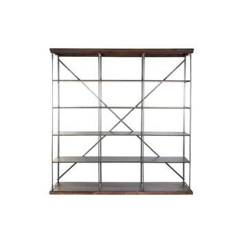 Polc rózsafa, fém 213x43x220 cm barna, világosszürke