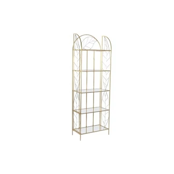 Polc tükör leveles fém, üveg 60x32x181,5 cm arany