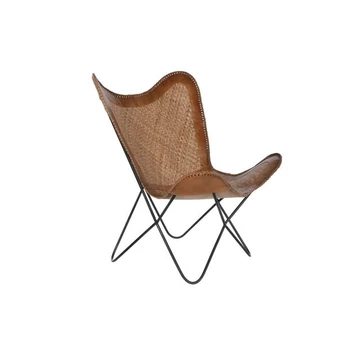 Szék bőr, rattan 72x78x92 cm barna