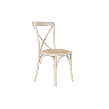 Szék fa, rattan 44x42x88 cm fehér