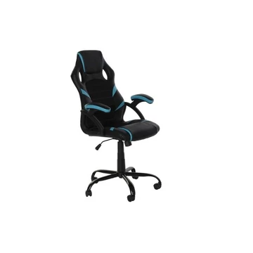 Szék gamer kerekes poliuretán, fém 66x63x120 cm fekete, kék