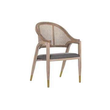 Szék lucfenyő, rattan 59x55x88 cm sötétszürke, natúr
