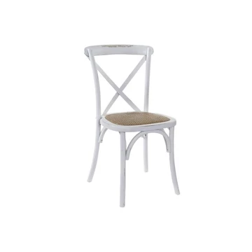 Szék nyírfa, rattan 50x52x88 cm fehér