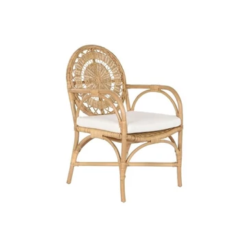 Szék párnával rattan 55x65x90 cm natúr, fehér