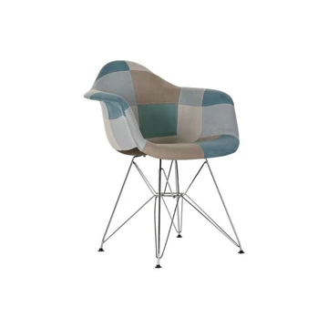 Szék patchwork poliészter, fém 63x61x83 cm menta, világosbarna