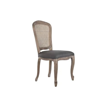 Szék poliészter, rattan, fa 53x49x95 cm szürke, natúr
