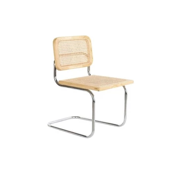 Szék szilfa, rattan 46x46x77 cm ezüst, natúr