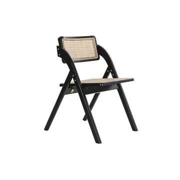 Szék szilfa, rattan 53x60x79 cm fekete, natúr