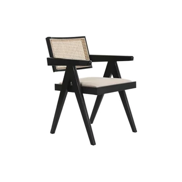 Szék szilfa, rattan 56x54x82 cm fekete