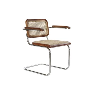 Szék szilfa, rattan, fém 65,5x62x79 cm sötétbarna, ezüst